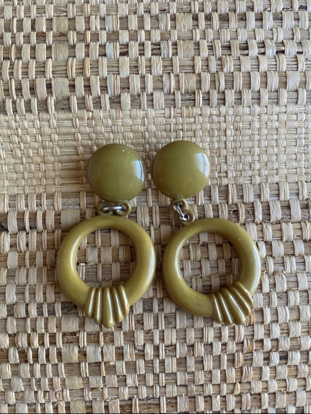 🌟4 for $20 Olive Green Vintage Hoop Drop Earrings